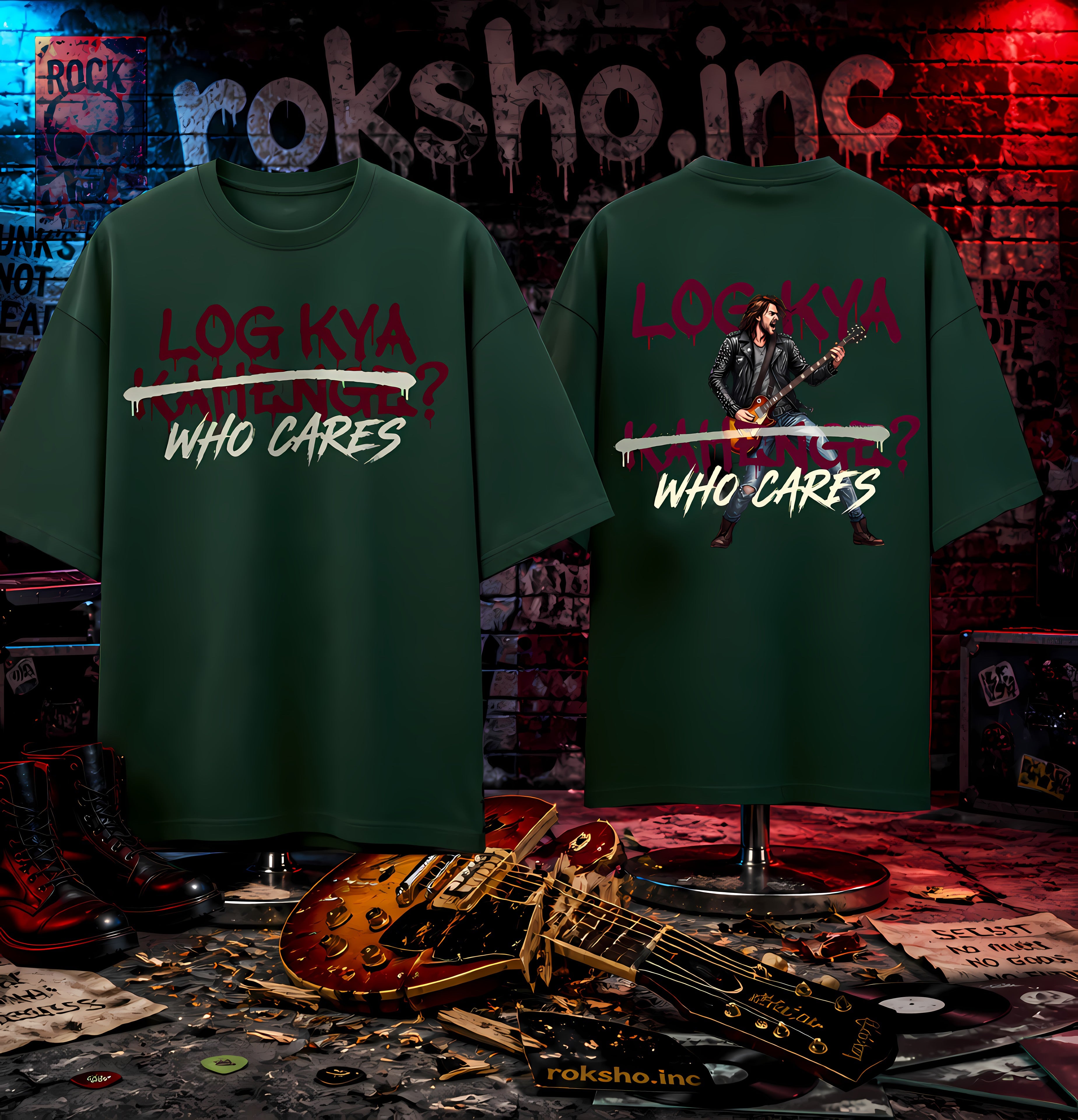 Log Kya Kahenge? Who Cares! - Unisex Heavyweight Terry Oversized T-Shirt | roKsho.inc
